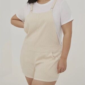 NWT torrid linen striped shortalls romper | size 3